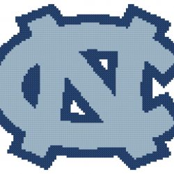 North Carolina Tarheels Logo Counted Cross Stitch Pattern