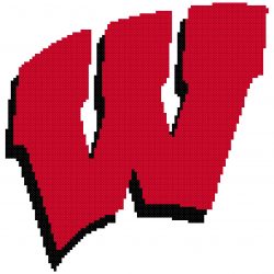 Wisconsin Badgers Logo Counted Cross Stitch Pattern