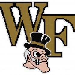 Wake Forest Demon Deacons Logo Counted Cross Stitch Pattern