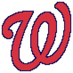 Washington Nationals Logo Counted Cross Stitch Pattern