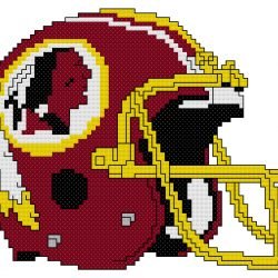 Washington Redskins Helmet Counted Cross Stitch Pattern