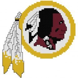 Washington Redskins Logo Counted Cross Stitch Pattern