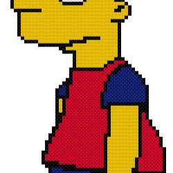 Bart Simpson Counted Cross Stitch Pattern