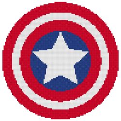 Captain America Shield Counted Cross Stitch Pattern