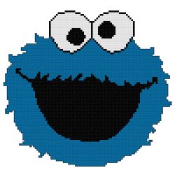 Cookie Monster Counted Cross Stitch Pattern