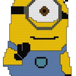 Minion from Despicable Me Counted Cross Stitch Pattern