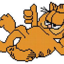 Garfield the Cat Counted Cross Stitch Pattern