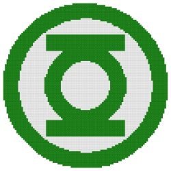 Green Lantern Logo Counted Cross Stitch Pattern