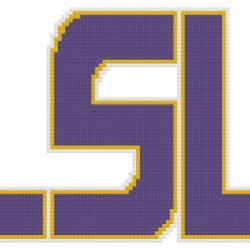Louisiana State University (LSU) Tigers Logo Counted Cross Stitch Pattern