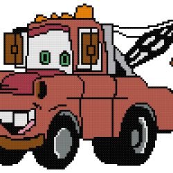 Tow Mater from Cars Counted Cross Stitch Pattern