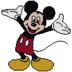 Mickey Mouse Counted Cross Stitch Pattern
