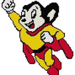 Mighty Mouse Counted Cross Stitch Pattern