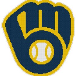 Milwaukee Brewers Logo Counted Cross Stitch Pattern