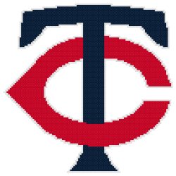 Minnesota Twins Logo Counted Cross Stitch Pattern