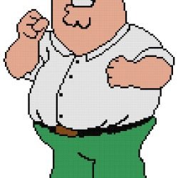 Peter Griffin from Family Guy Counted Cross Stitch Pattern