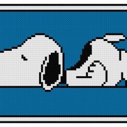 Sleeping Snoopy from Peanuts Counted Cross Stitch Pattern