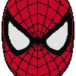 Spiderman Face Counted Cross Stitch Pattern