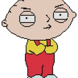 Stewie Griffin from Family Guy Counted Cross Stitch Pattern