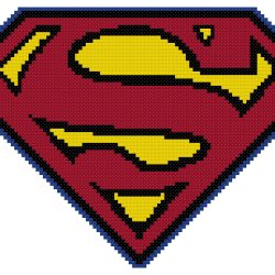 Superman Logo Counted Cross Stitch Pattern