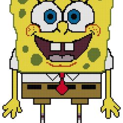Spongebob Squarepants Counted Cross Stitch Pattern